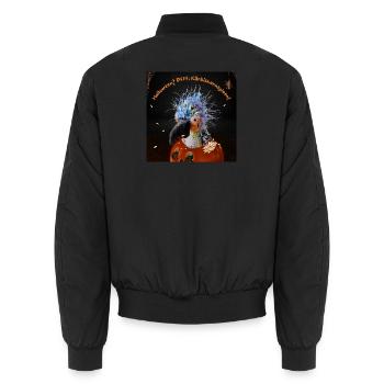 Krallo Kreisch™ im Kürbis-Knast Anti-Halloween - Unisex Bomberjacke - Schwarz - Hinten - AI Model Male 185 light (185cm)