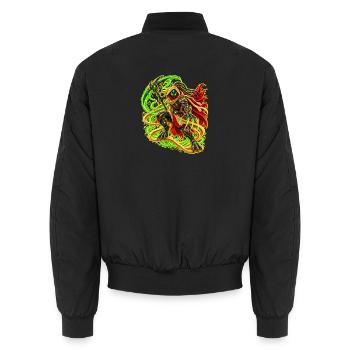 Wüsten Alien - Unisex Bomberjacke - Schwarz - Hinten - AI Model Male 185 light (185cm)