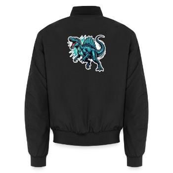 Blauer Spinosaurus - Unisex Bomberjacke - Schwarz - Hinten - AI Model Male 185 light (185cm)