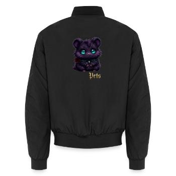 Gotischer Samthamster - Unisex Bomberjacke - Schwarz - Hinten - AI Model Male 185 light (185cm)