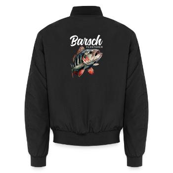 Barsch Flüsterer - Unisex Bomberjacke - Schwarz - Hinten - AI Model Male 185 light (185cm)