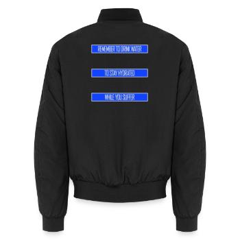 Remember to drink water Denk an Wasser Spruch Logo - Unisex Bomberjacke - Schwarz - Hinten - AI Model Male 185 light (185cm)
