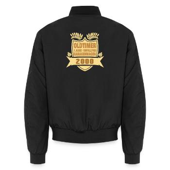 Oma 2000 - Unisex Bomberjacke - Schwarz - Hinten - AI Model Male 185 light (185cm)