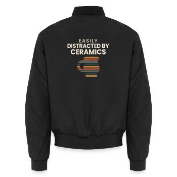 Keramik Geschenk Hobby Töpferin Lustig Shirt - Unisex Bomberjacke - Schwarz - Hinten - AI Model Male 185 light (185cm)