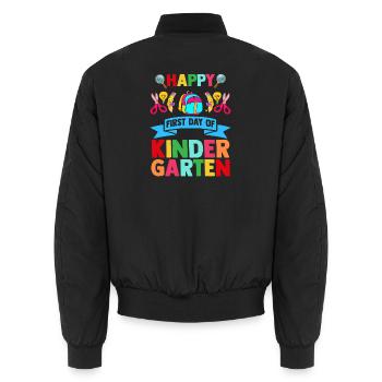 Happy First Day Of Kindergarten Student Teacher We - Unisex Bomberjacke - Schwarz - Hinten - AI Model Male 185 light (185cm)