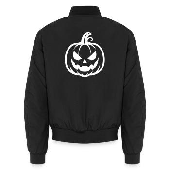 Kürbis Kopf - Unisex Bomberjacke - Schwarz - Hinten - AI Model Male 185 light (185cm)