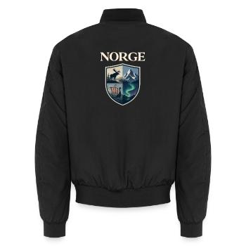Norwegen Wappen Elch Wikinger Schiff Nordlichter - Unisex Bomberjacke - Schwarz - Hinten - AI Model Male 185 light (185cm)