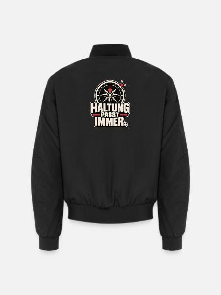 Haltung passt immer – Zivilcourage - Unisex Bomberjacke - Schwarz