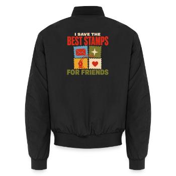 Briefkasten-freund Snail Mail Brief Schreibwaren - Unisex Bomberjacke - Schwarz - Hinten - AI Model Male 185 light (185cm)