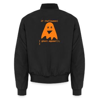 Orange Halloween Ghost Code – lustiger Programmierer-Gif - Unisex Bomberjacke - Schwarz - Hinten - AI Model Male 185 light (185cm)