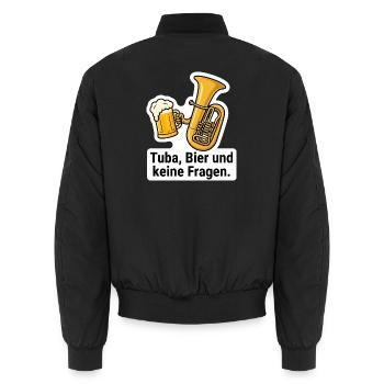 Tuba Bier Lustiges Musiker Geschenk Shirt - Unisex Bomberjacke - Schwarz - Hinten - AI Model Male 185 light (185cm)