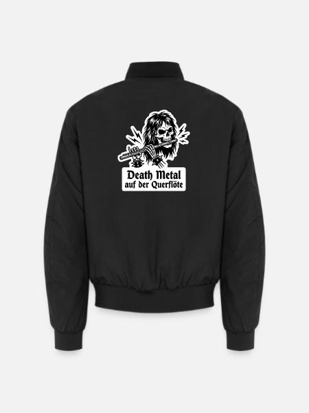 Querflöte Death Metal Totenkopf - Flötist Geschenk - Unisex Bomberjacke - Schwarz