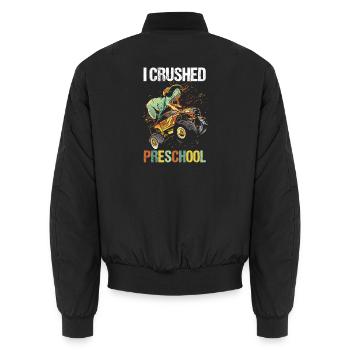I Crushed Preschool Dino Monster Truck Graduate St - Unisex Bomberjacke - Schwarz - Hinten - AI Model Male 185 light (185cm)
