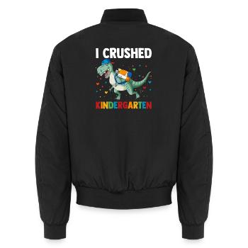 I Crushed Kindergarten Dino Monster Truck Student - Unisex Bomberjacke - Schwarz - Hinten - AI Model Male 185 light (185cm)