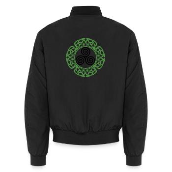 Celtic Irland Wikinger Keltisch Knoten Muster Baum - Unisex Bomberjacke - Schwarz - Hinten - AI Model Male 185 light (185cm)