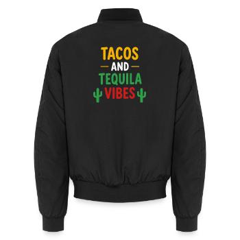 Tacos und Tequila-Vibes - Unisex Bomberjacke - Schwarz - Hinten - AI Model Male 185 light (185cm)