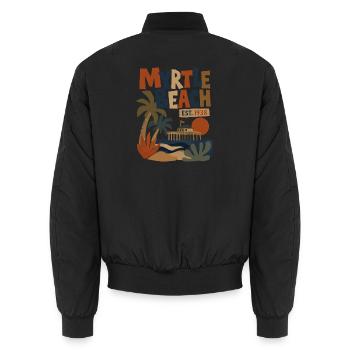 Myrtle Beach Retro Est.1938 - Unisex Bomberjacke - Schwarz - Hinten - AI Model Male 185 light (185cm)