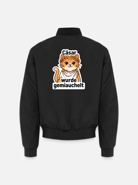 Geschichtslehrer Cäsar Katze - Historiker Geschenk - Unisex Bomberjacke - Schwarz