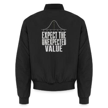 Erwarte Den Unerwarteten Wert Mathelehrer - Unisex Bomberjacke - Schwarz - Hinten - AI Model Male 185 light (185cm)
