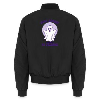 Bleib grustisch, meine Freunde – Pastell-Goth-Retro-Geist - Unisex Bomberjacke - Schwarz - Hinten - AI Model Male 185 light (185cm)