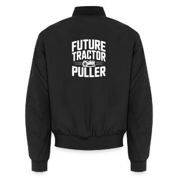 Zukünftiger Traktorzieher - Unisex Bomberjacke - Schwarz - Hinten - AI Model Male 185 light (185cm)