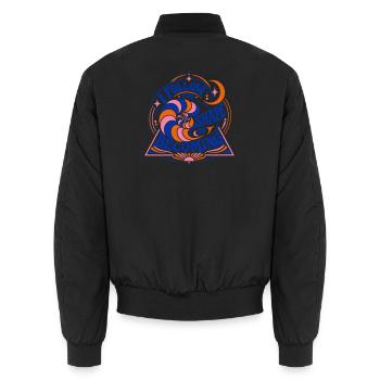 Follow the Shape of Becoming - Unisex Bomberjacke - Schwarz - Hinten - AI Model Male 185 light (185cm)