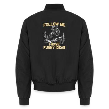 Follow me Fahrrad Mountainbike MTB Downhill - Unisex Bomberjacke - Schwarz - Hinten - AI Model Male 185 light (185cm)