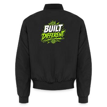 Built different - Unisex Bomberjacke - Schwarz - Hinten - AI Model Male 185 light (185cm)