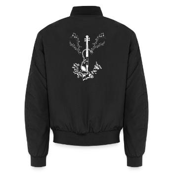 Musiknoten Musik Musiker Notenschlüssel Noten - Unisex Bomberjacke - Schwarz - Hinten - AI Model Male 185 light (185cm)