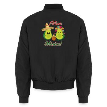 Mexikanische Avocado - Unisex Bomberjacke - Schwarz - Hinten - AI Model Male 185 light (185cm)