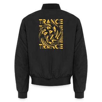 Trance-Musik – Groovy Trance Uplifting - Unisex Bomberjacke - Schwarz - Hinten - AI Model Male 185 light (185cm)