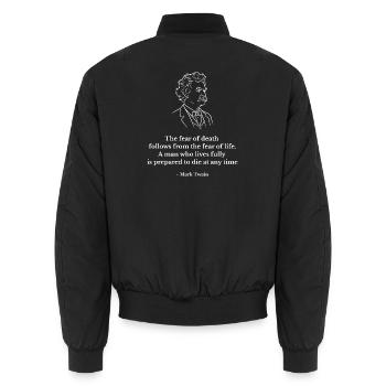 Mark Twain-Zitat über den Tod - Unisex Bomberjacke - Schwarz - Hinten - AI Model Male 185 light (185cm)