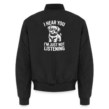 Malteser Hunde Sprüche Malteser Hunde Geschenk - Unisex Bomberjacke - Schwarz - Hinten - AI Model Male 185 light (185cm)