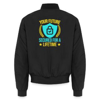 Insurance Agent Secured Lifetime Funny Insurance - Unisex Bomberjacke - Schwarz - Hinten - AI Model Male 185 light (185cm)