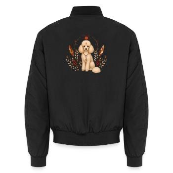 Pudel Boho - Unisex Bomberjacke - Schwarz - Hinten - AI Model Male 185 light (185cm)
