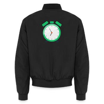 Wecker - Unisex Bomberjacke - Schwarz - Hinten - AI Model Male 185 light (185cm)