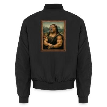 Muskulöse Kapybara - Unisex Bomberjacke - Schwarz - Hinten - AI Model Male 185 light (185cm)