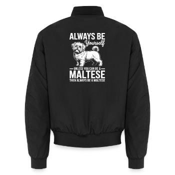 Malteser Hunde Sprüche Malteser Hunde Geschenk - Unisex Bomberjacke - Schwarz - Hinten - AI Model Male 185 light (185cm)