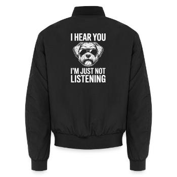 Malteser Hunde Sprüche Malteser Hunde Geschenk - Unisex Bomberjacke - Schwarz - Hinten - AI Model Male 185 light (185cm)