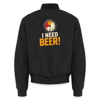 Bier I Need Beer Bierliebhaber JGA Saufen Bier - Unisex Bomberjacke - Schwarz - Hinten - AI Model Male 185 light (185cm)