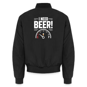 Bier I Need Beer Bierliebhaber JGA Saufen Bier - Unisex Bomberjacke - Schwarz - Hinten - AI Model Male 185 light (185cm)
