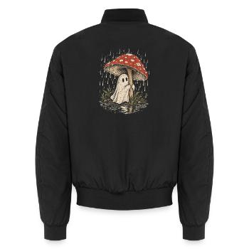 Rainy Ghost, Ghost Mushroom, Spooky Rain, Forest G - Unisex Bomberjacke - Schwarz - Hinten - AI Model Male 185 light (185cm)