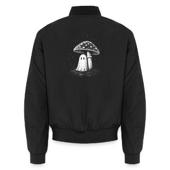 Rainy Ghost, Ghost Mushroom, Spooky Rain, Forest G - Unisex Bomberjacke - Schwarz - Hinten - AI Model Male 185 light (185cm)
