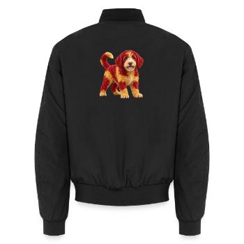Spanischer Wasserhund - Unisex Bomberjacke - Schwarz - Hinten - AI Model Male 185 light (185cm)