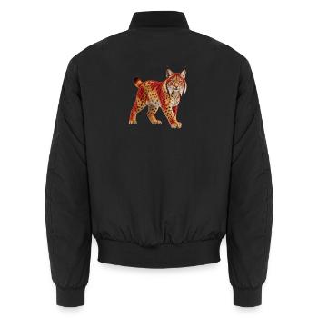 Iberischer Luchs - Unisex Bomberjacke - Schwarz - Hinten - AI Model Male 185 light (185cm)