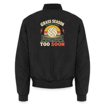 Gras Volleyball Outdoor Volleyball Spieler - Unisex Bomberjacke - Schwarz - Hinten - AI Model Male 185 light (185cm)
