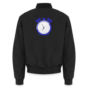 Wecker - Unisex Bomberjacke - Schwarz - Hinten - AI Model Male 185 light (185cm)