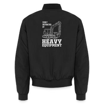 Baustelle Baggerfahrer Baggern - Unisex Bomberjacke - Schwarz - Hinten - AI Model Male 185 light (185cm)