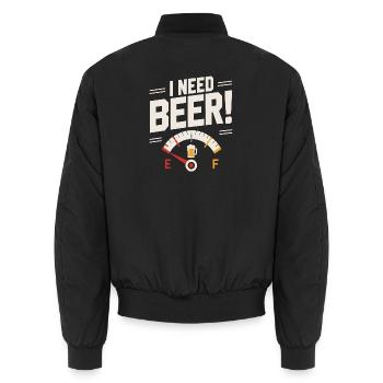 Bier I Need Beer Bierliebhaber JGA Saufen Bier - Unisex Bomberjacke - Schwarz - Hinten - AI Model Male 185 light (185cm)