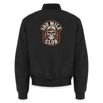 100 Mile Club Ultralauf Trailrunning 100M Ultra - Unisex Bomberjacke - Schwarz - Hinten - AI Model Male 185 light (185cm)